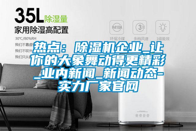 熱點:除濕機企業_讓你的大象舞動得更精彩_業內新聞_新聞動態-實力廠家官網
